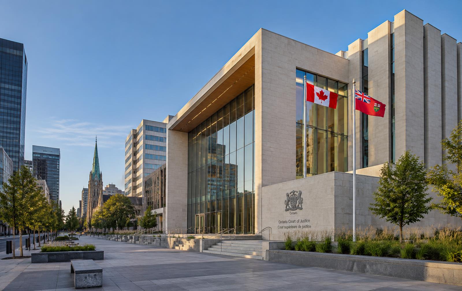 Modern Ontario courthouse in downtown London